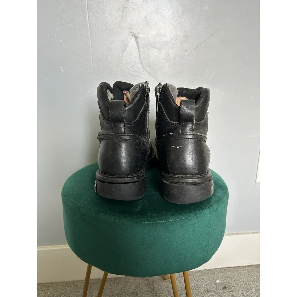Vintage Harley-Davidson Men's Black Leather Steel Toe Motorcycle Boots Size 9